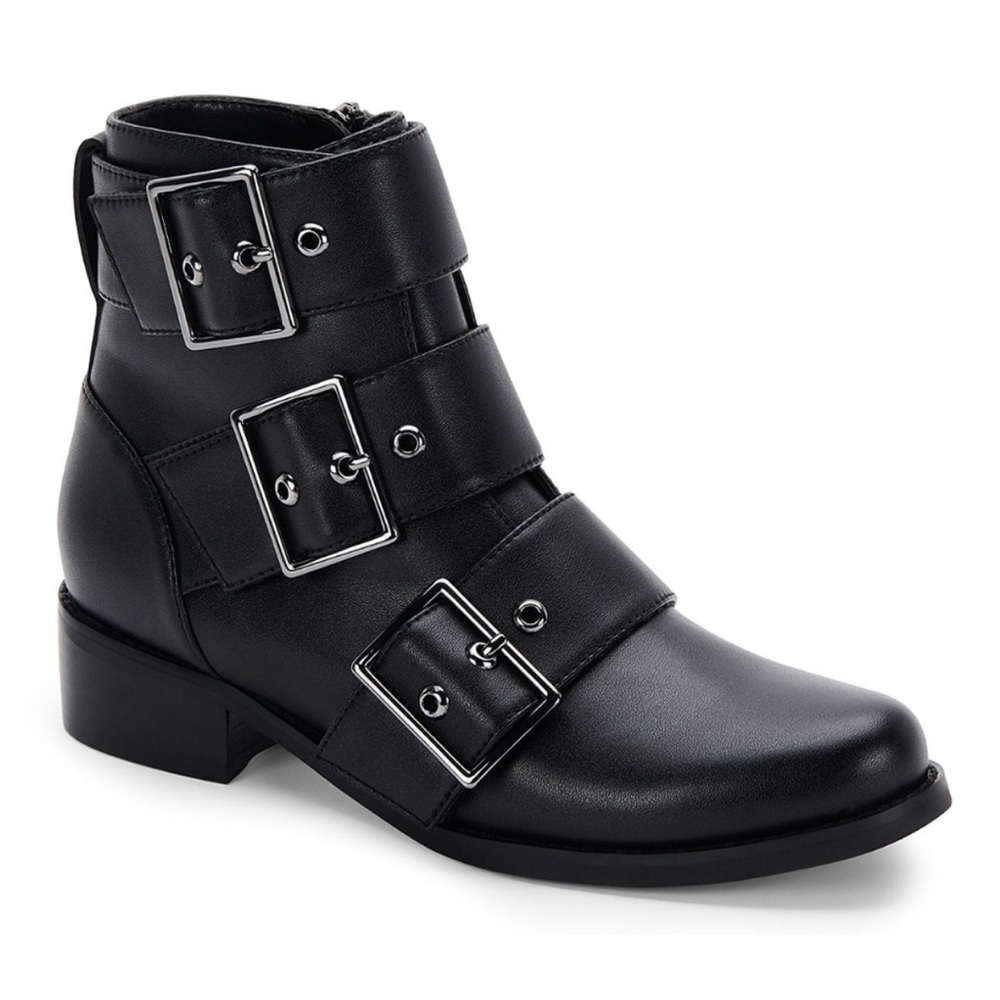 Blondo Triple Buckle Black Combat Boots